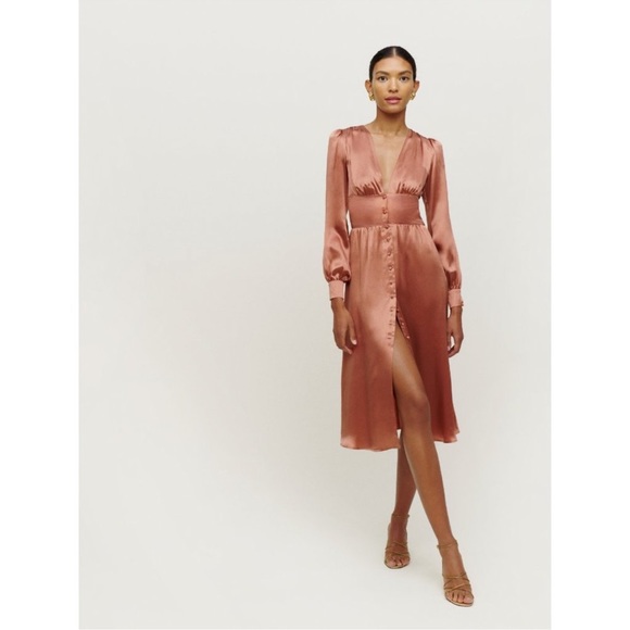Reformation ‘Nicola’ Dress - Praline - Size 0 - Picture 1 of 8